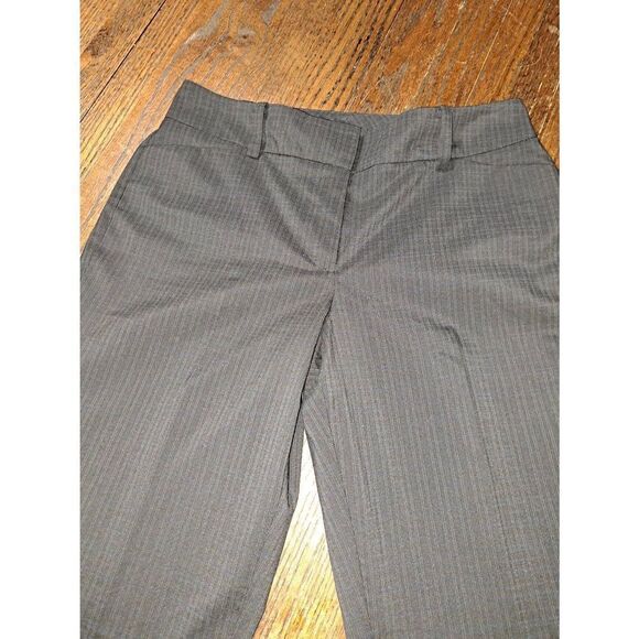 Size 4P Ann Taylor Petite Curvy Grey Flat Front Lined Dress Pants with Pockets - Picture 2 of 4
